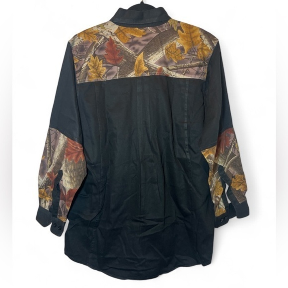Master Sportsman Men L Camo Black Colorblock Long Sleeve Button Down Shirt AS IS - Picture 2 of 6